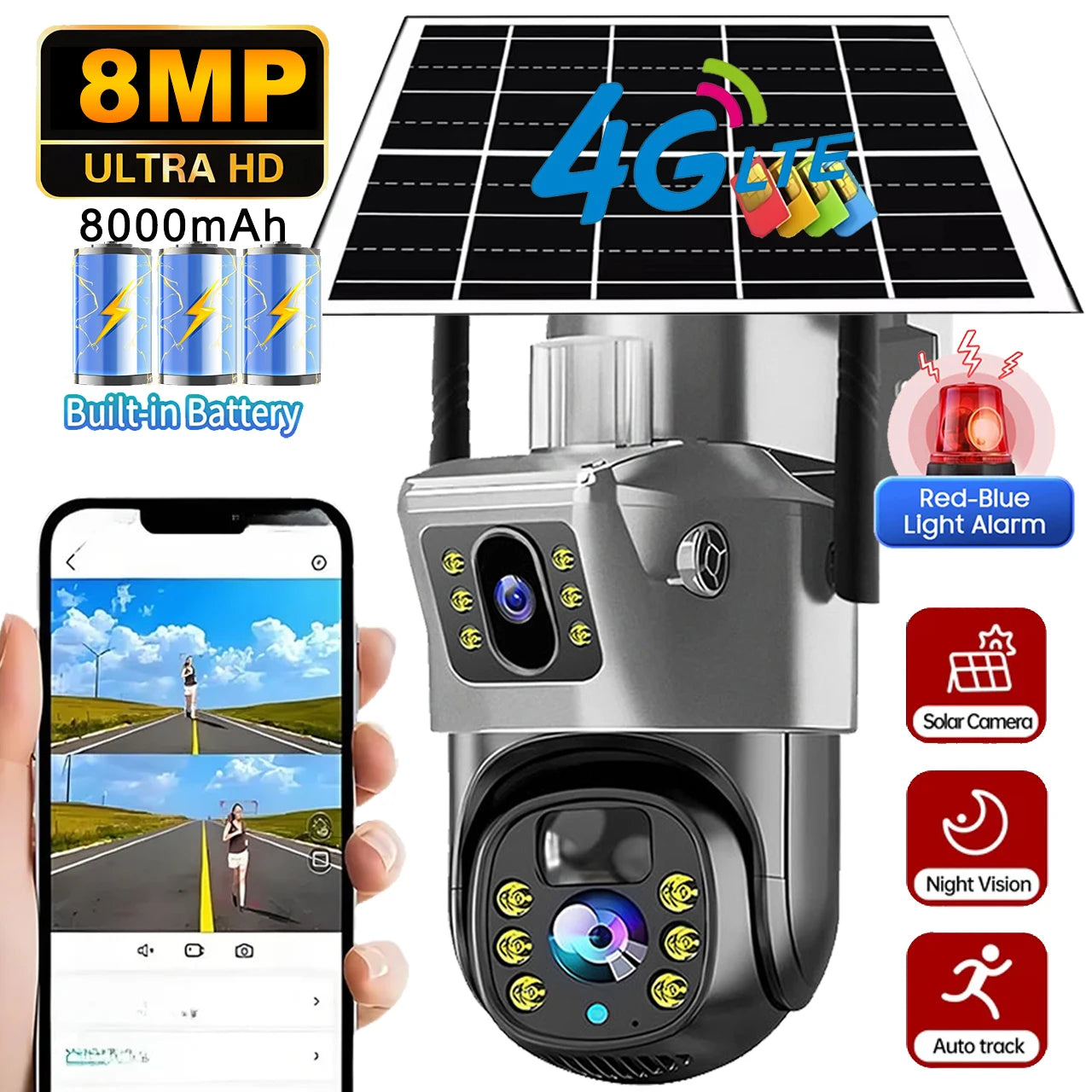 Smart Solar Security Camera- 32GB Card included