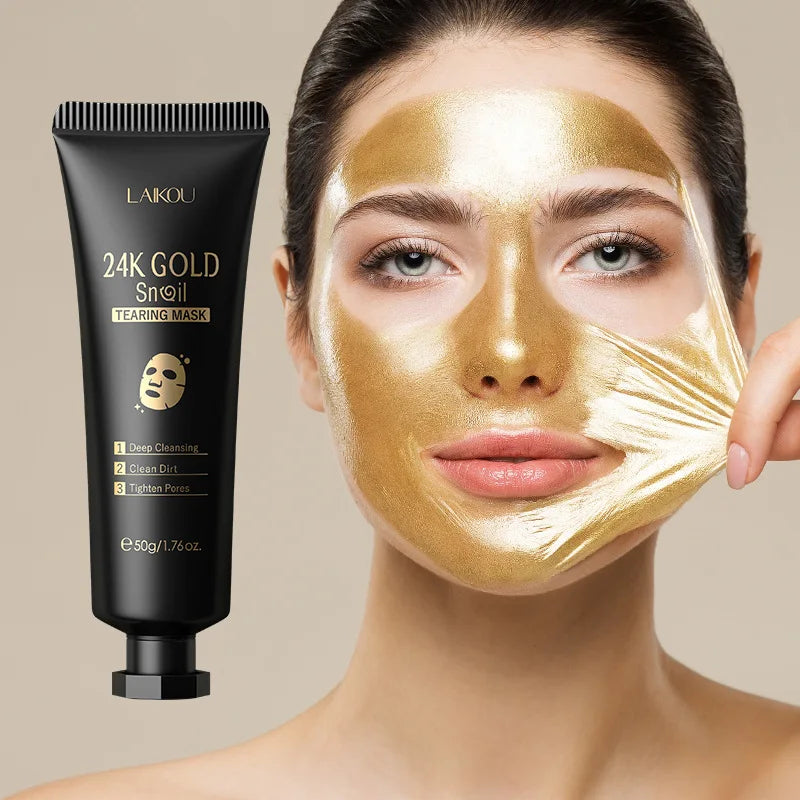 LAIKOU 24K Gold Snail Peeling Face Mask